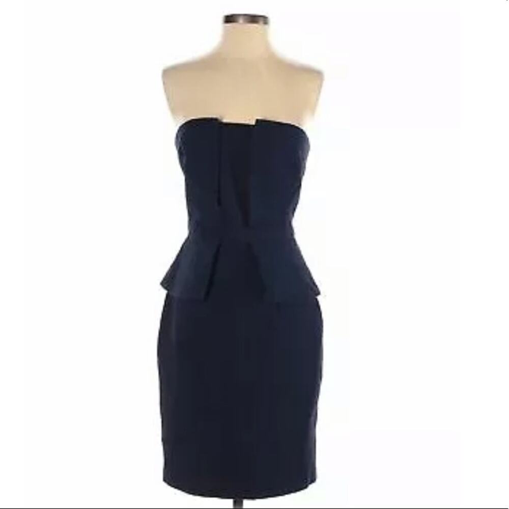 Banana Republic navy strapless peplum dress 4